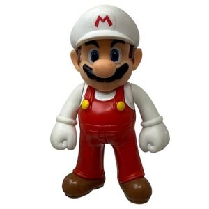 Jakks Pacific Super Mario Bros Fire Mario 2.5" Action Figure Loose